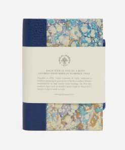 Giannini Stationery And Games^Marbled Notebook with Leather Spine and Tie