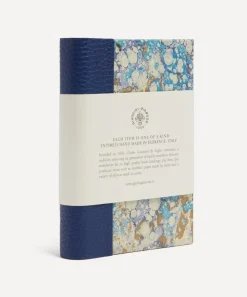 Giannini Stationery And Games^Marbled Notebook with Leather Spine and Tie