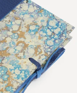 Giannini Stationery And Games^Marbled Notebook with Leather Spine and Tie