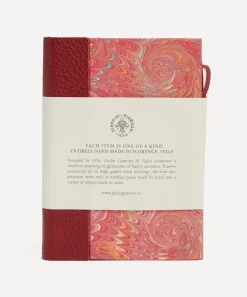 Giannini Stationery And Games^Marbled Notebook with Leather Spine and Tie