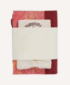 Giannini Stationery And Games^Marbled Notebook with Leather Spine and Tie