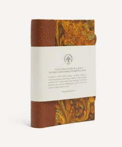 Giannini Stationery And Games^Marbled Notebook with Leather Spine and Tie