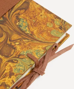 Giannini Stationery And Games^Marbled Notebook with Leather Spine and Tie
