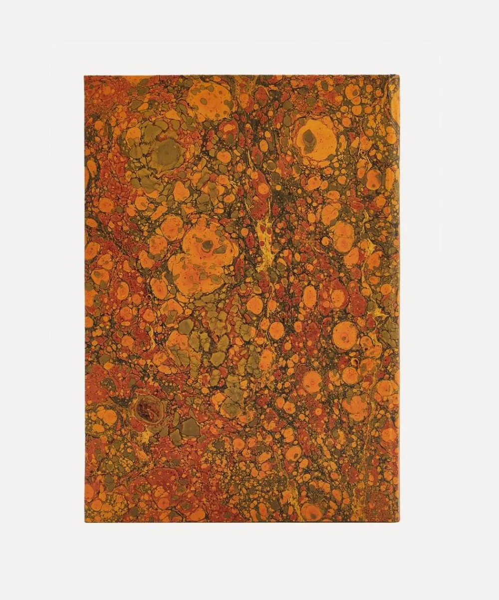 Giannini Stationery And Games^Marbled Notebook with Orange Lining