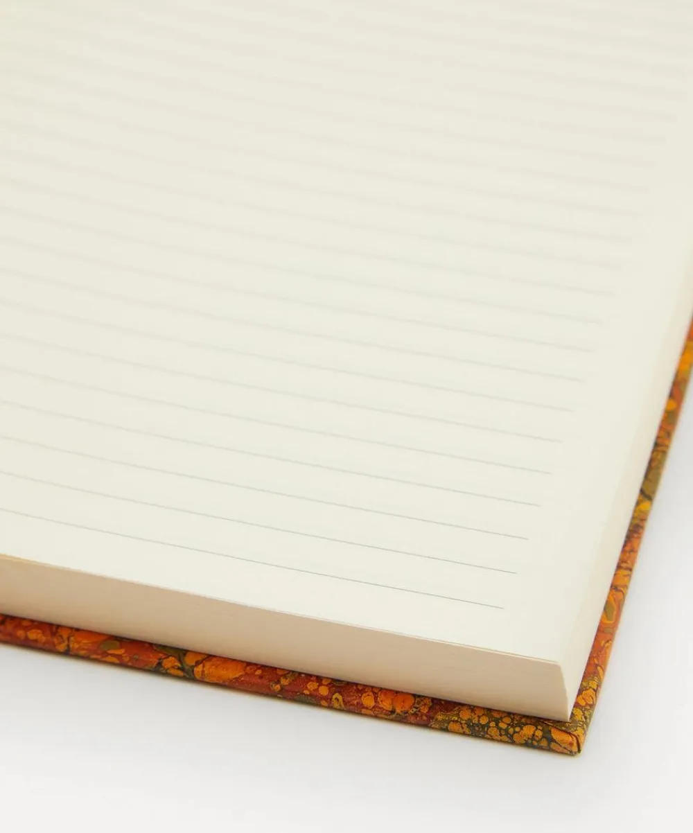 Giannini Stationery And Games^Marbled Notebook with Orange Lining