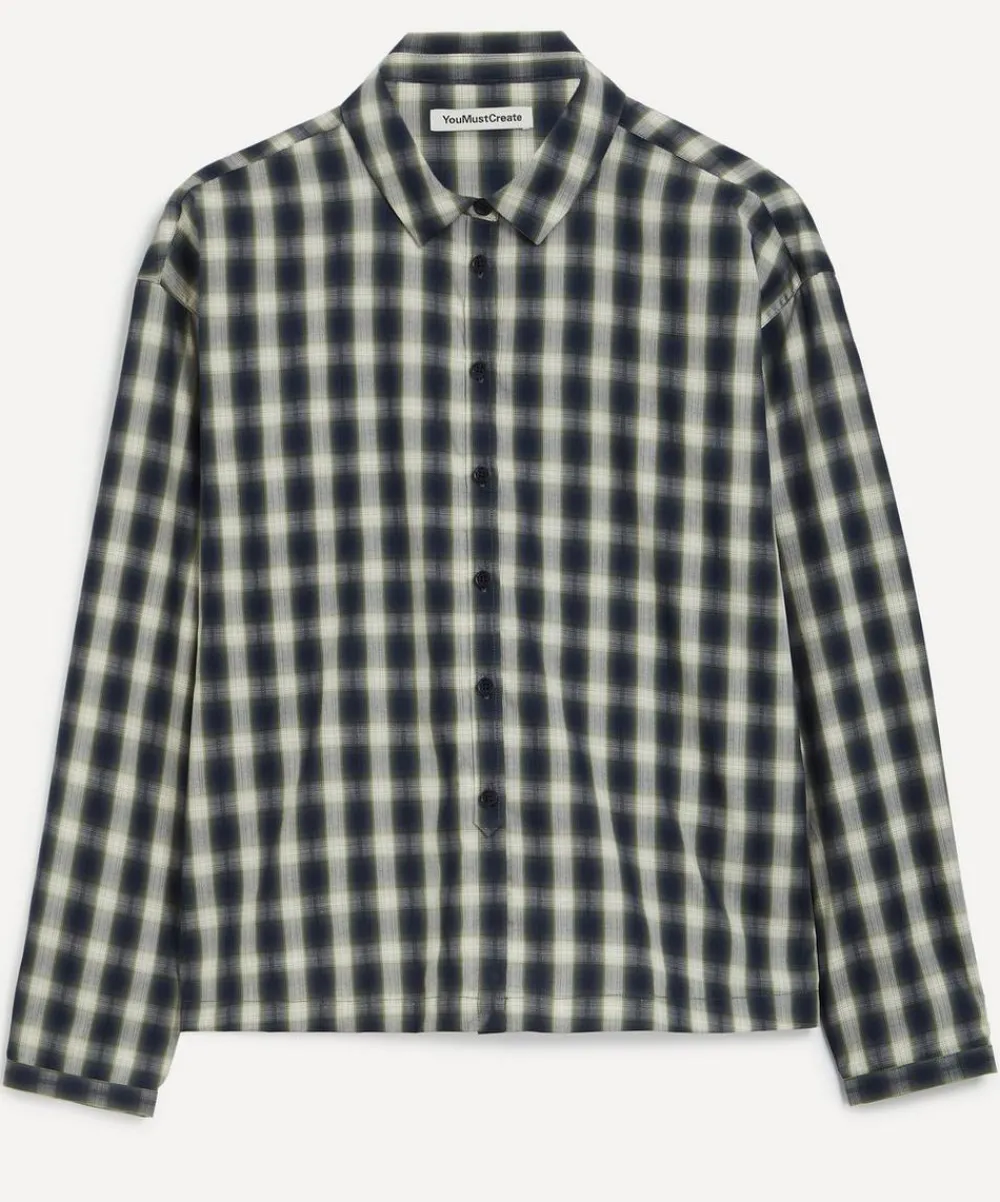 YMC Tops^Marianne Checked Long-Sleeve Shirt