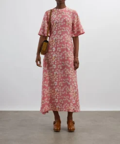 Bernadette Dresses^Marjorie Pink Buttercups Silk Dress