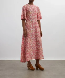 Bernadette Dresses^Marjorie Pink Buttercups Silk Dress
