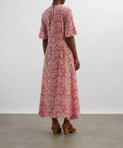 Bernadette Dresses^Marjorie Pink Buttercups Silk Dress