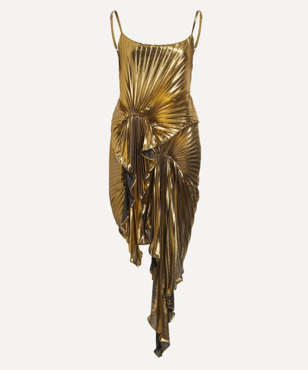 Georgia Hardinge Dresses^Metallic Gold Torrent Pleated Dress