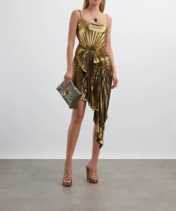 Georgia Hardinge Dresses^Metallic Gold Torrent Pleated Dress