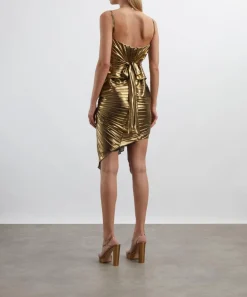 Georgia Hardinge Dresses^Metallic Gold Torrent Pleated Dress