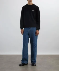 Loewe Jeans^Mid-Blue Anagram-Embroidered Baggy Jeans