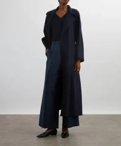 S Max Mara Coats & Jackets^Midnight Blue Doris Wool Robe Coat