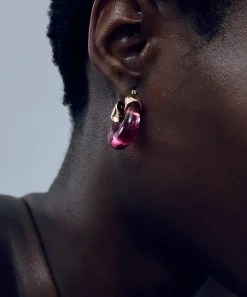Lizzie Fortunato Earrings^Mini Gold-Plated Organic Hoop Earrings