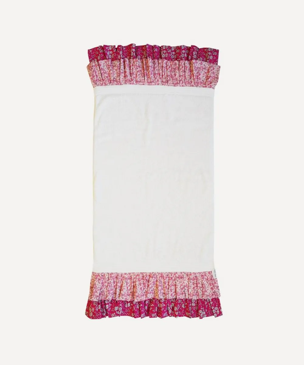 Coco & Wolf Bathroom^Mitsi Valeria Pink Double Ruffle Bath Sheet 150x97cm