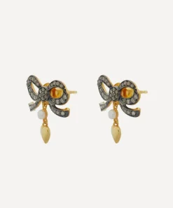 Kirstie Le Marque Earrings^Mixed Metal Elisabeth Diamond Bow Stud Earrings