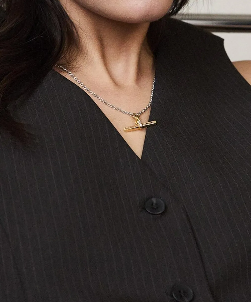 Laura Vann Necklaces^Mixed Metal Jeanie T-Bar Pendant Necklace