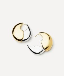 Missoma Earrings|Earrings^Mixed Metal Sculptural Pebble Large Hoop Earrings