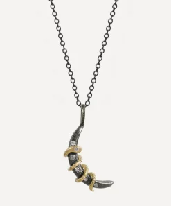Acanthus Necklaces|Necklaces^Mixed Metal Serpent Moon Pendant Necklace