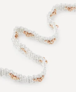 Stephanie Schneider Bracelets|Bracelets^Mixed Metal Staple Woven Thin Chain Bracelet