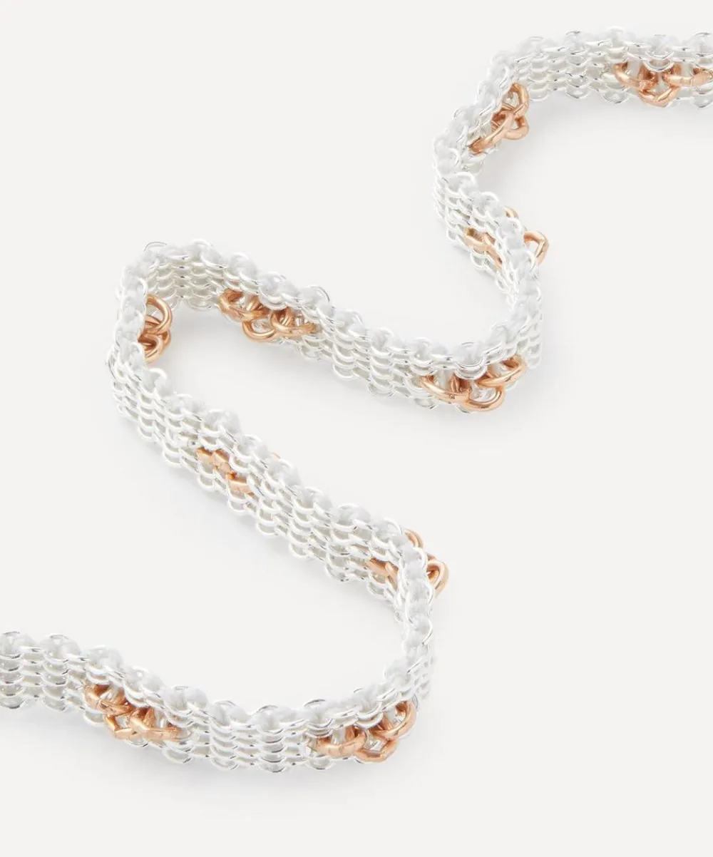Stephanie Schneider Bracelets|Bracelets^Mixed Metal Staple Woven Thin Chain Bracelet
