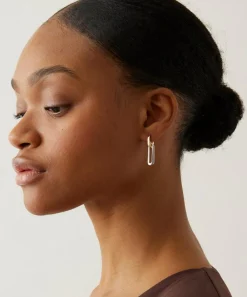 JENNY BIRD Earrings|Earrings^Mixed Metal Teeni Detachable Link Drop Hoop Earrings