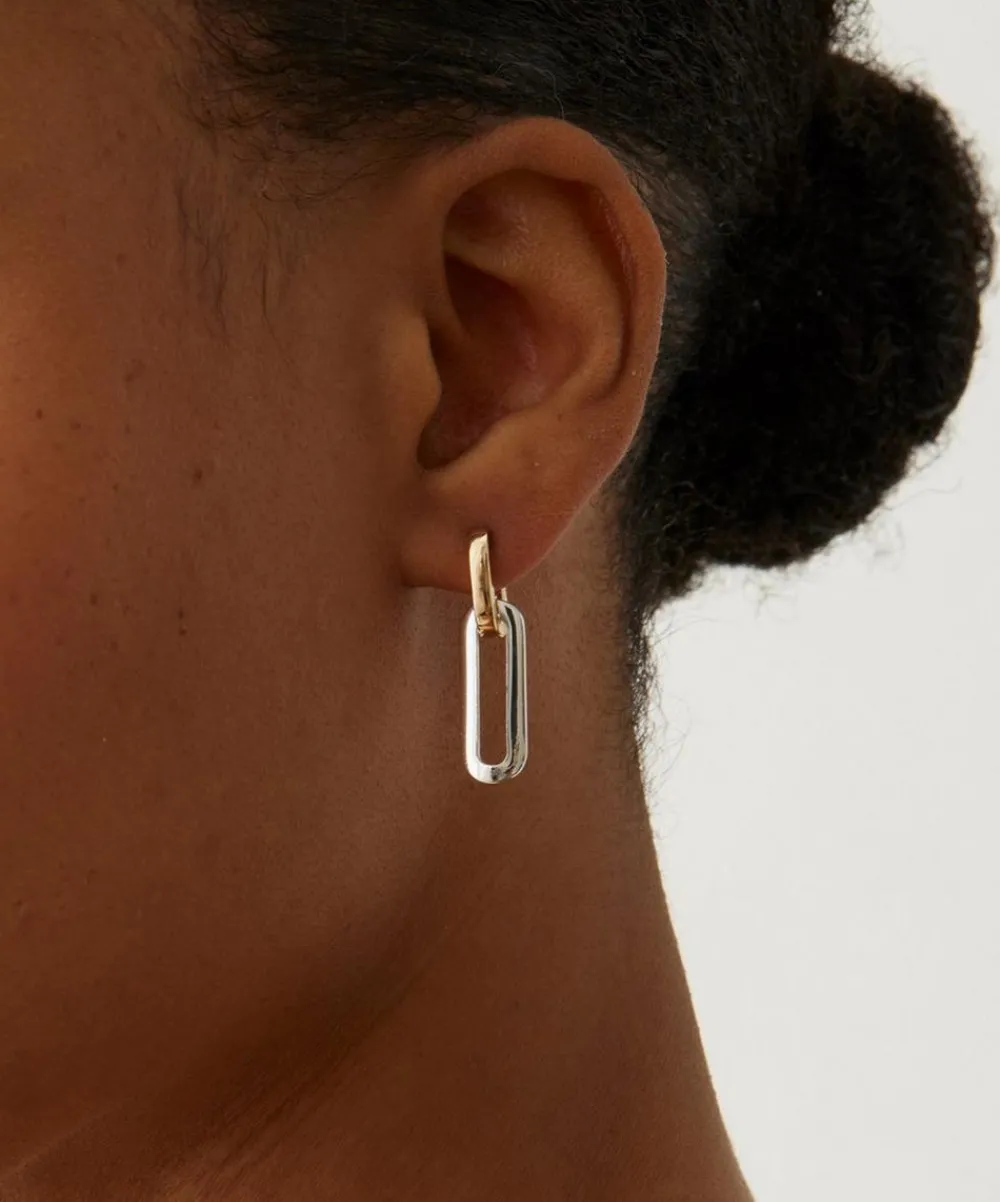JENNY BIRD Earrings|Earrings^Mixed Metal Teeni Detachable Link Drop Hoop Earrings