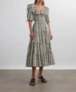 Hill House Home Dresses^Mocha Provencal Floral Corinne Nap Dress
