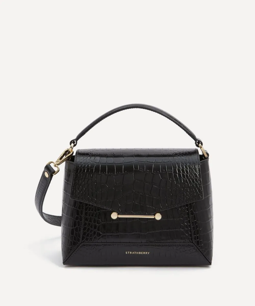 Strathberry Bags^Mosaic Croc-Embossed Leather Top Handle Bag