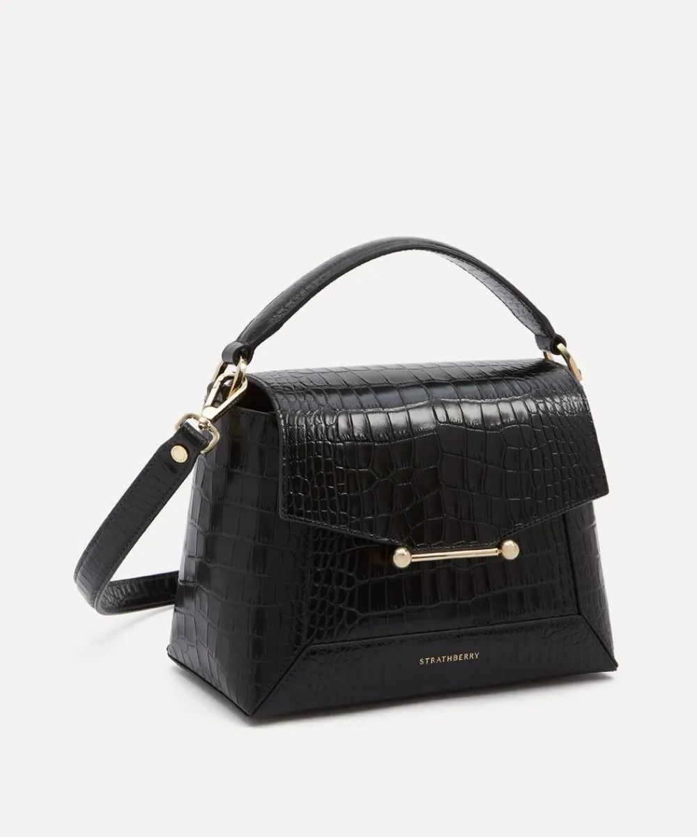 Strathberry Bags^Mosaic Croc-Embossed Leather Top Handle Bag