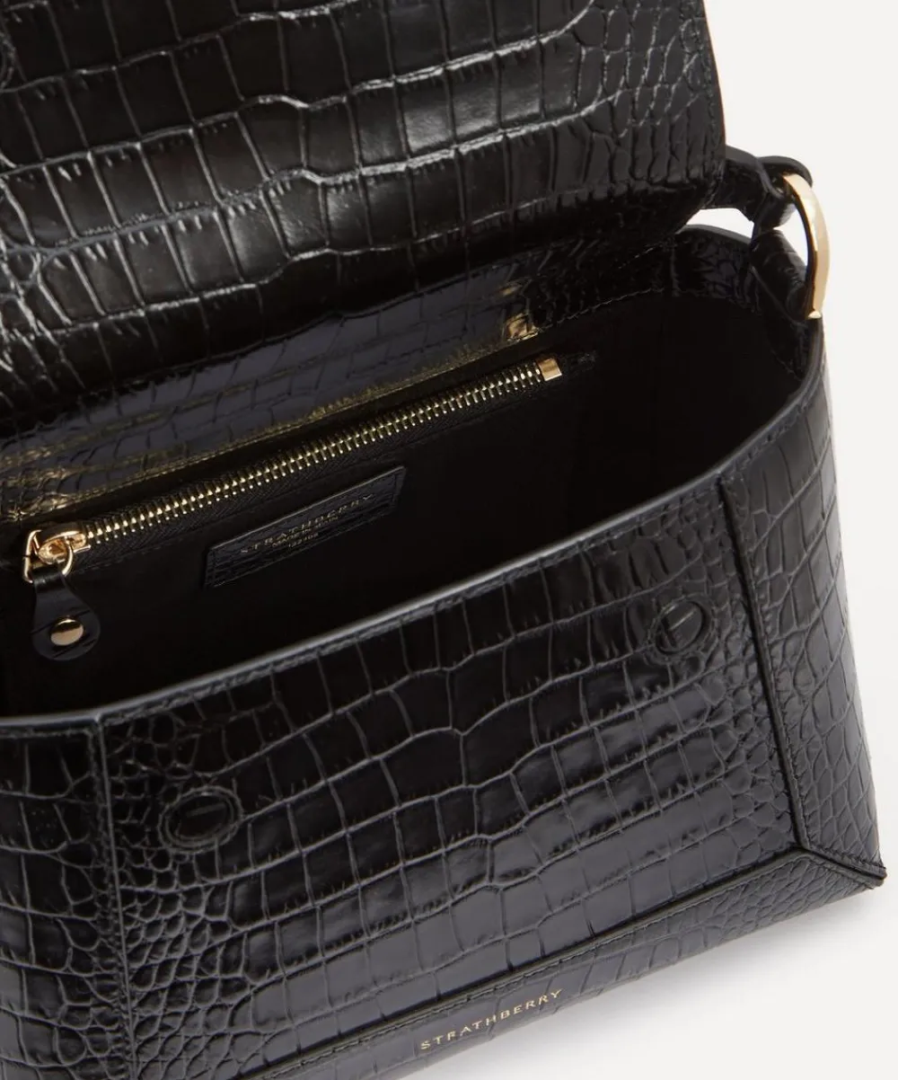 Strathberry Bags^Mosaic Croc-Embossed Leather Top Handle Bag