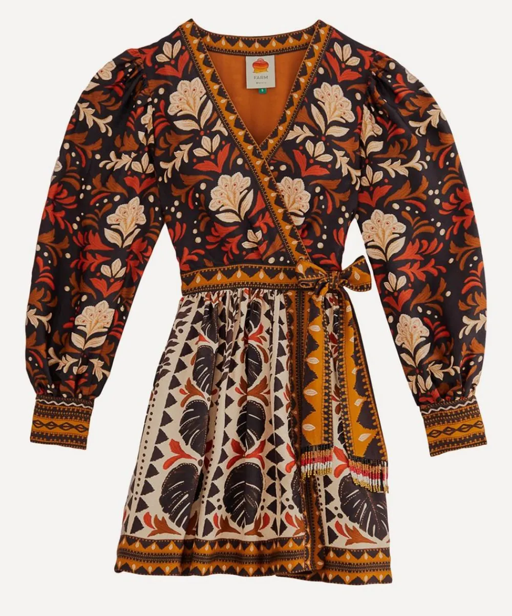 FARM Rio Dresses^Multicolour Tapestry Garden V-Neck Mini-Dress