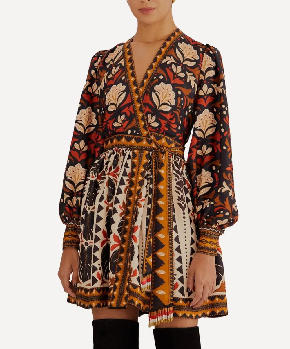 FARM Rio Dresses^Multicolour Tapestry Garden V-Neck Mini-Dress