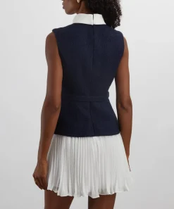 Self-Portrait Dresses^Navy Bouclé Chiffon Mini Dress