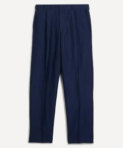 Paul Smith Trousers^Navy Linen-Wool Chino Trousers