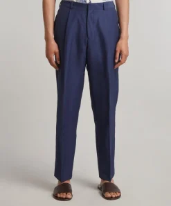 Paul Smith Trousers^Navy Linen-Wool Chino Trousers
