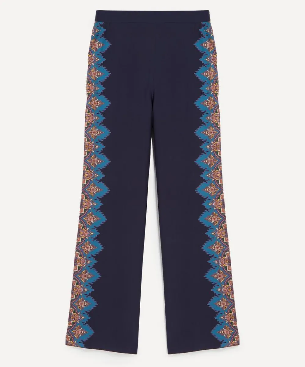 Etro Trousers & Shorts^Navy Paisley Silk Trousers