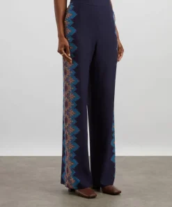 Etro Trousers & Shorts^Navy Paisley Silk Trousers