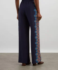 Etro Trousers & Shorts^Navy Paisley Silk Trousers