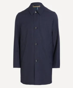 Paul Smith Coats & Jackets^Navy Plaid Mac Coat with Gilet