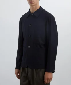 Barena Coats & Jackets^Navy Visal Wool Overshirt