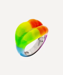 Solange Azagury-Partridge Rings^Neon Rainbow Hotlips Ring
