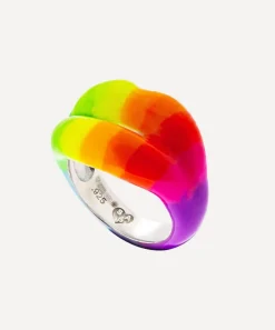 Solange Azagury-Partridge Rings^Neon Rainbow Hotlips Ring