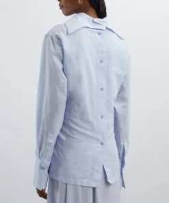 Issey Miyake Tops^Nigella Blue PAPER-ESQUE U Shirt