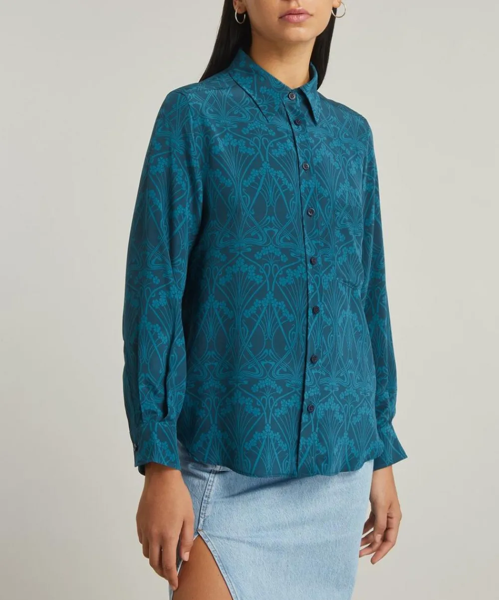 Liberty Tops^Nouveau Ianthe Relaxed Silk Shirt
