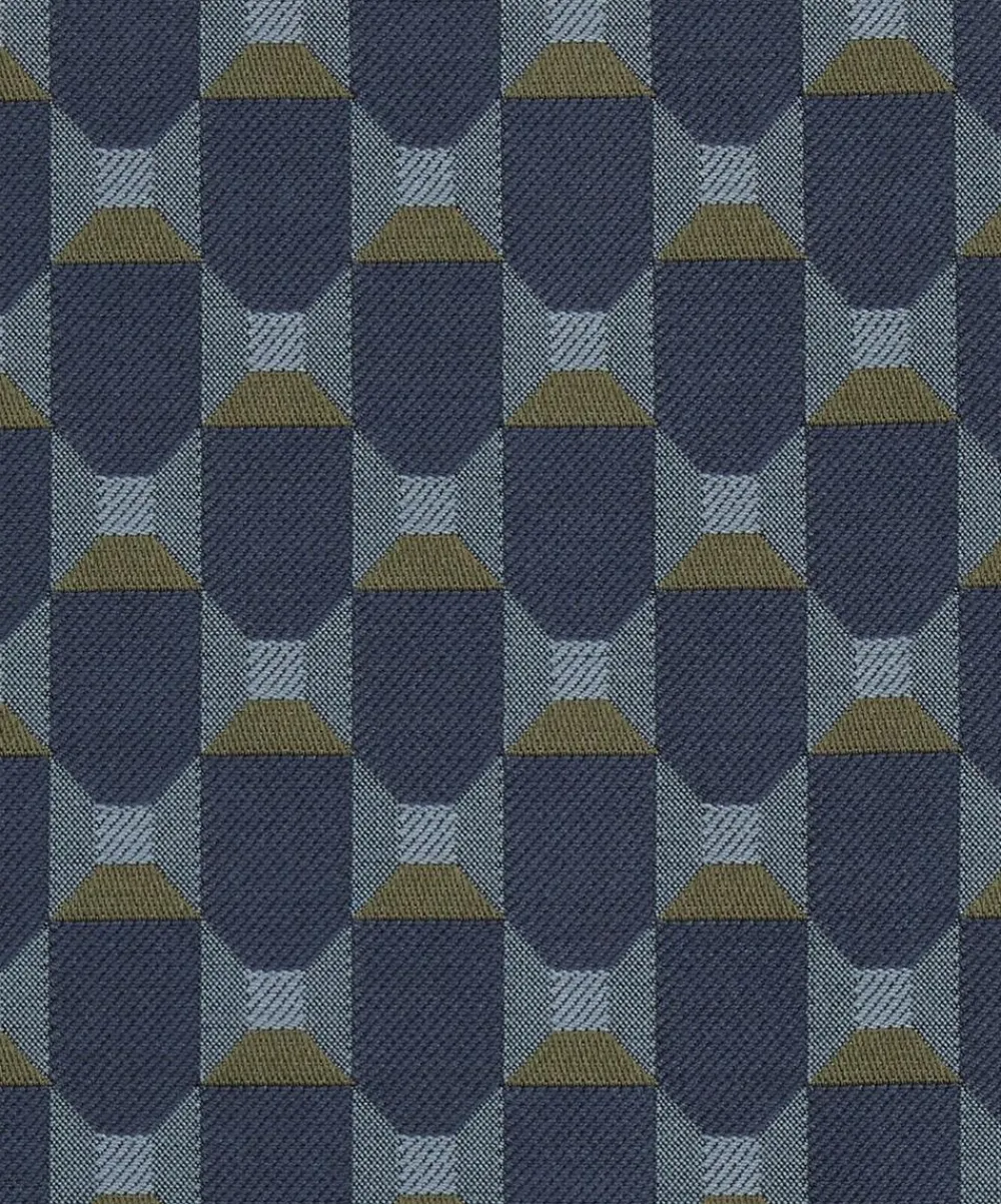 Liberty Interiors Furnishing Fabrics^Obi Check in Smalt Blue