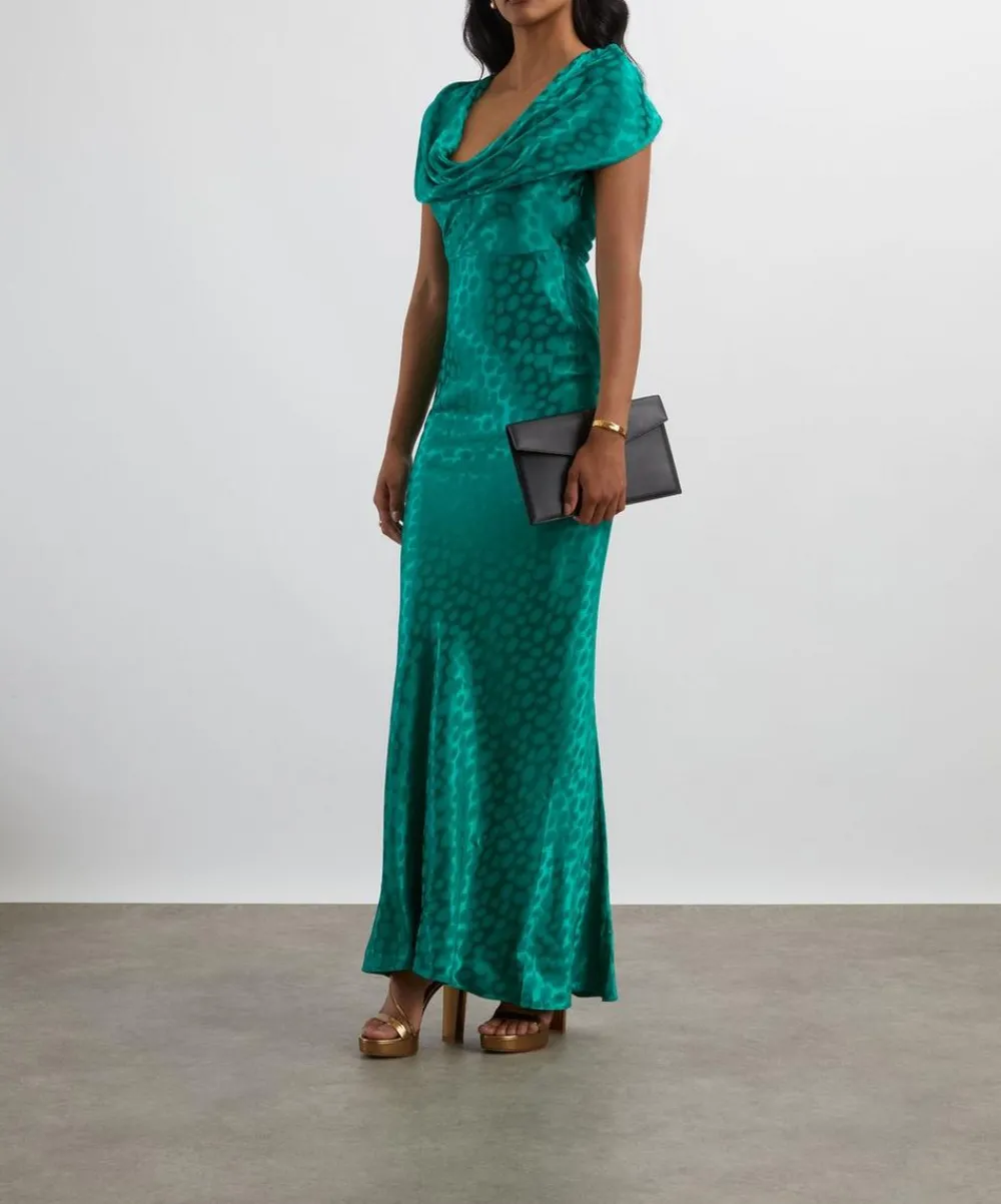 Rat & Boa Dresses^Odessa Emerald Jacquard Maxi Dress