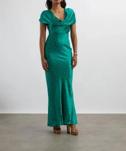 Rat & Boa Dresses^Odessa Emerald Jacquard Maxi Dress