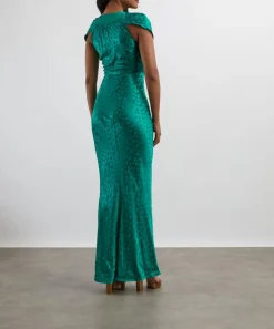 Rat & Boa Dresses^Odessa Emerald Jacquard Maxi Dress